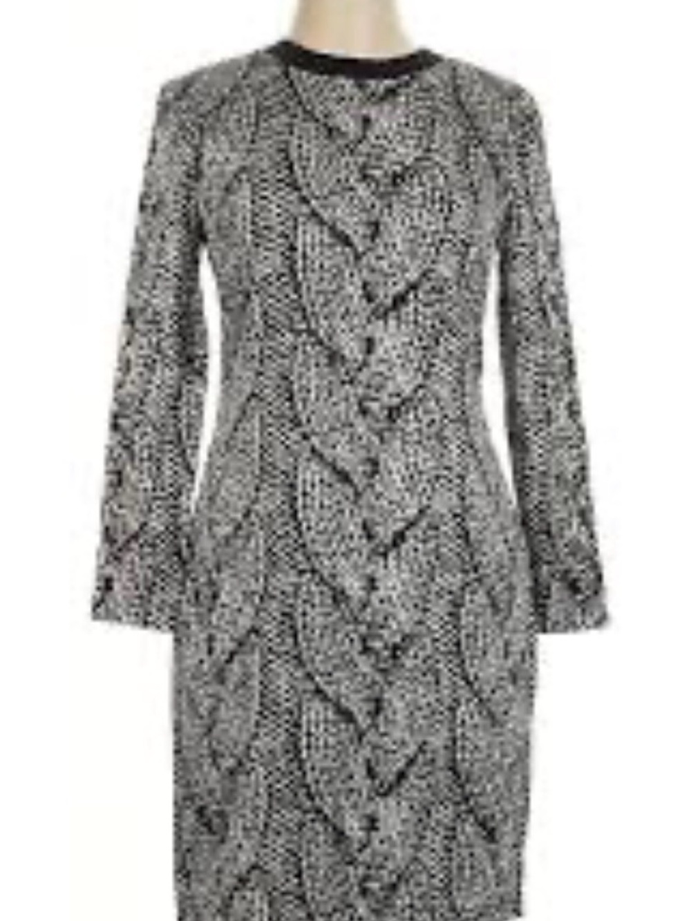 EUC Atelier Nicole Miller Trompe l’Oeil Cable Knit Print Bodycon Dress, US10